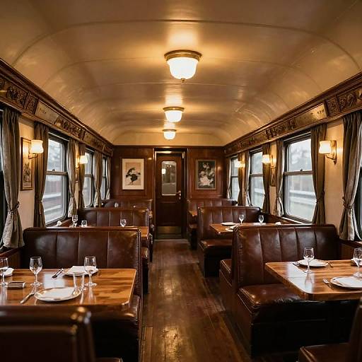 Cozy Vintage Train Dining Car