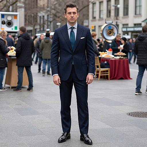 Confident Man in Midnight Blue Suit