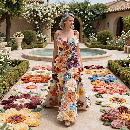 Textile Floral Couture in Mediterranean Garden