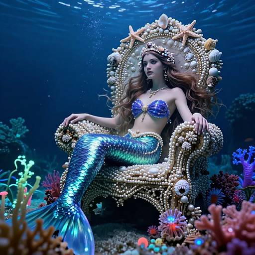 Majestic Bioluminescent Mermaid Princess