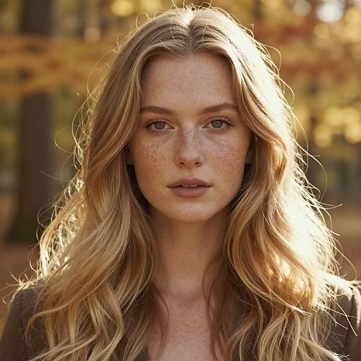 Warm Autumn Portrait with Soft Waves