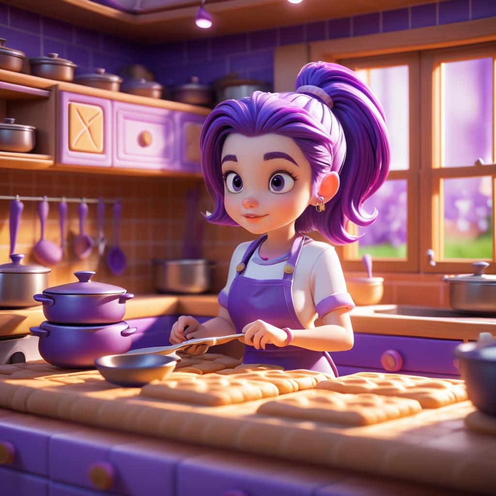 Vibrant 3D Cartoon Baker Character