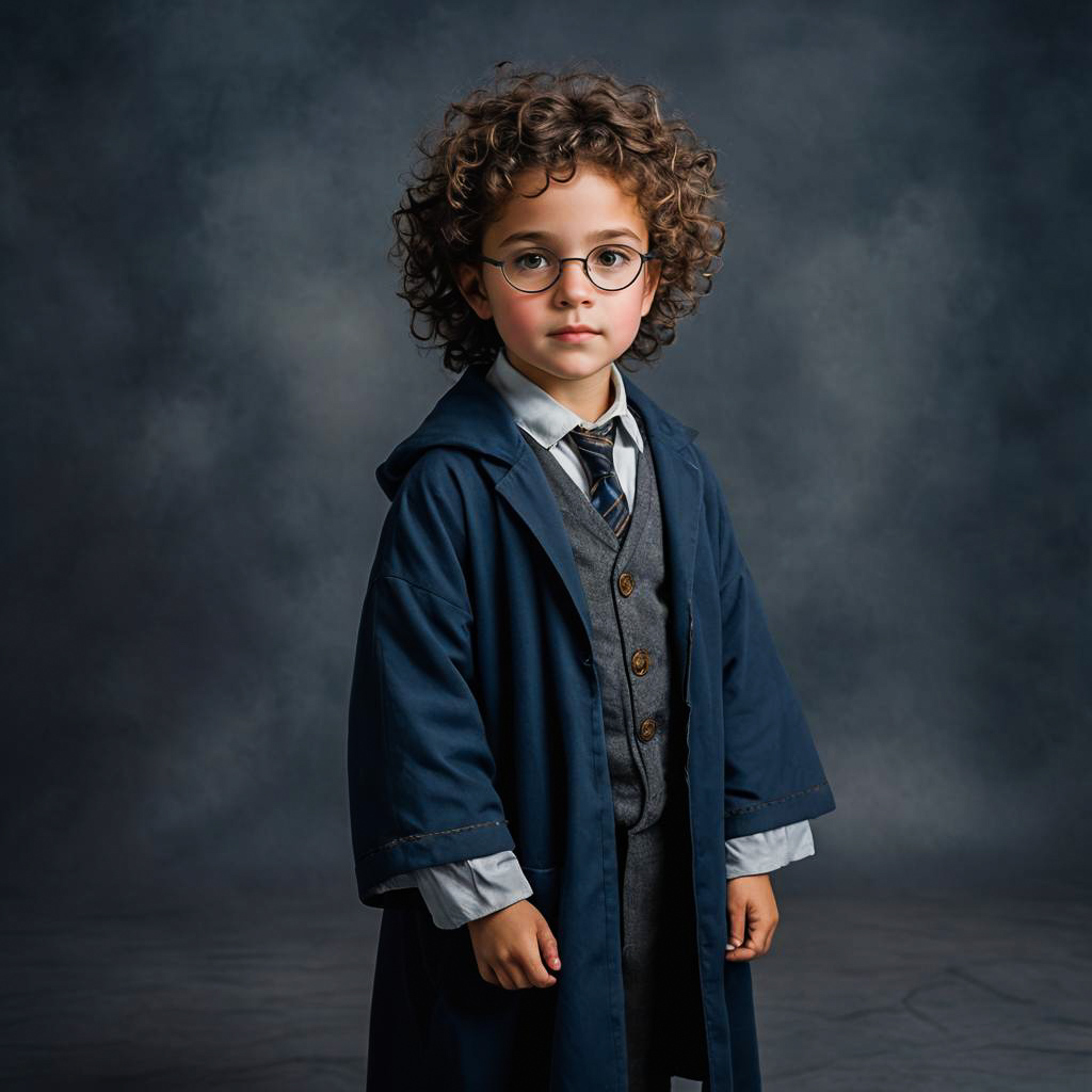 Whimsical Child in Harry Potter Outfit