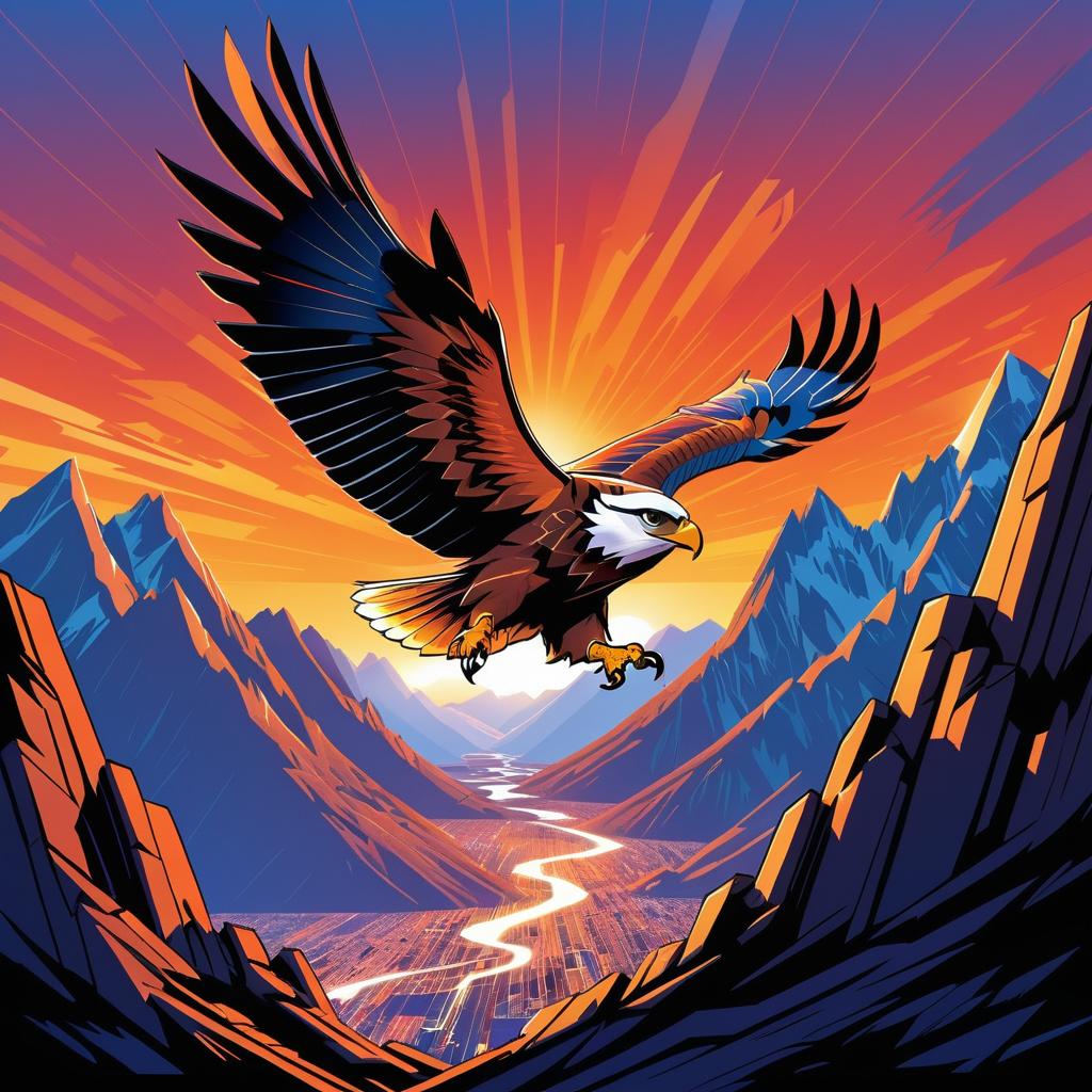 Fearless Falcon Soaring Above Mountains