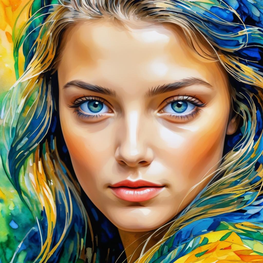 Vibrant Van Gogh Portrait of a Girl