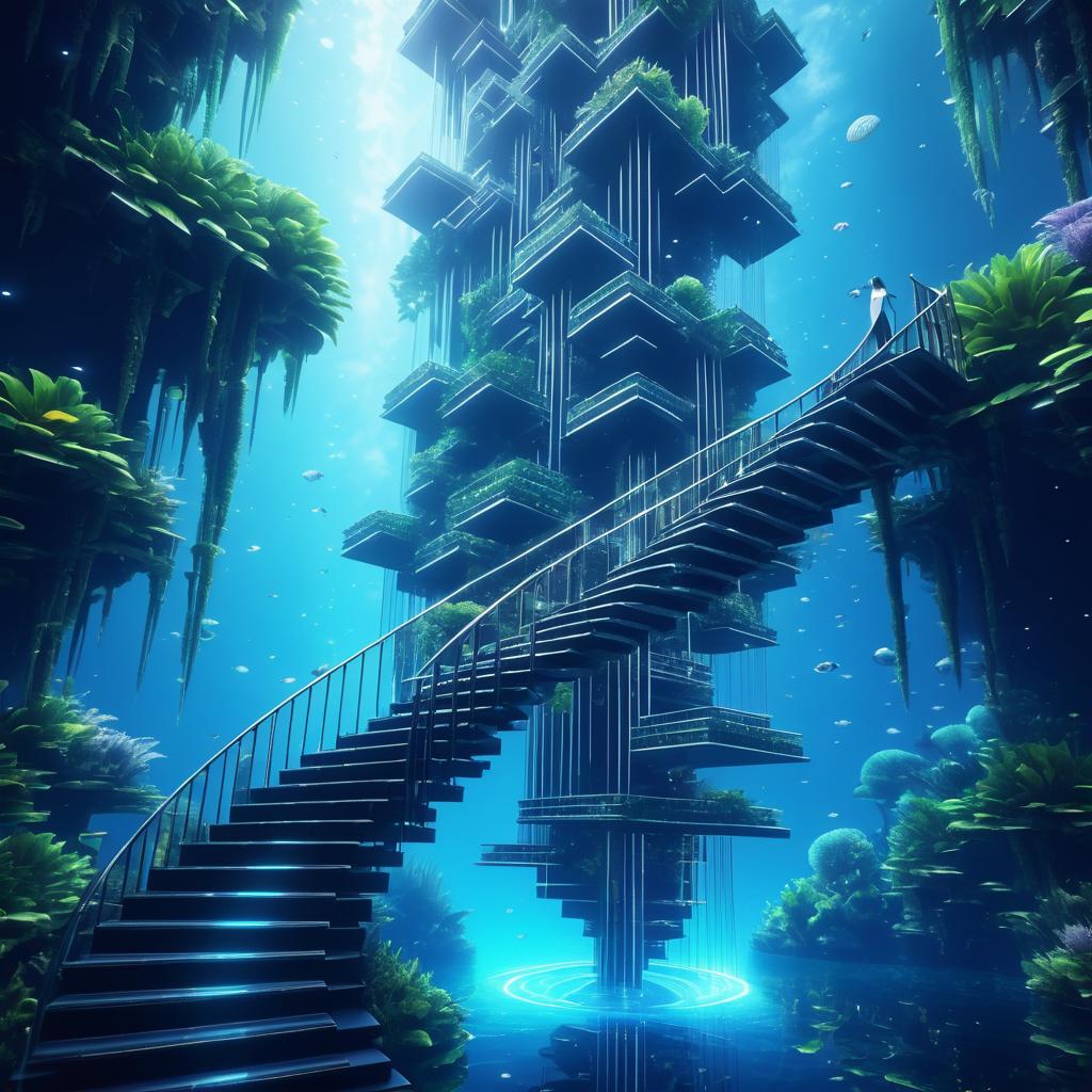 Infinity Staircase in Underwater AI Kingdom