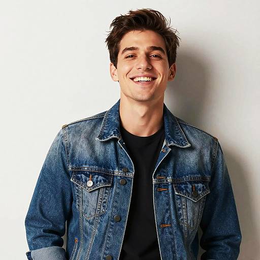 Optimistic Man in Denim Portrait