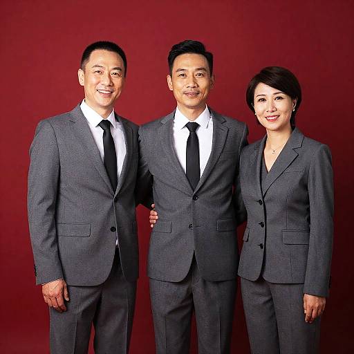 Professional Group Portrait in Gray Suits