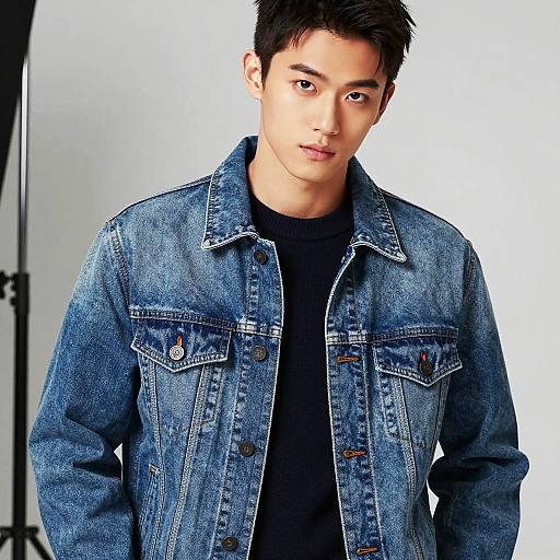 Contemporary Denim Portrait of Young Man