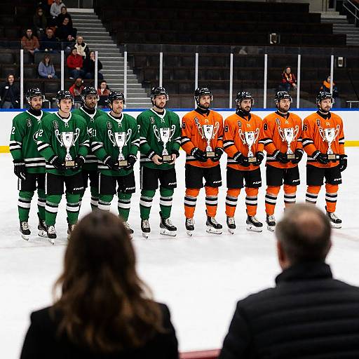 Hockey Team Ceremony in Vibrant Colors