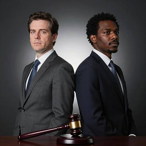 Dramatic Duo: Serious Attorneys in Suits