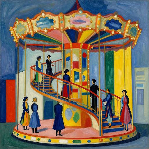 Abstract Vintage Carousel Spiral Scene