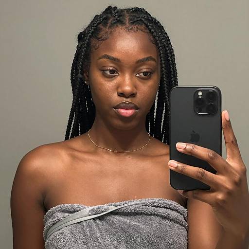 Confident Black Woman Taking a Selfie