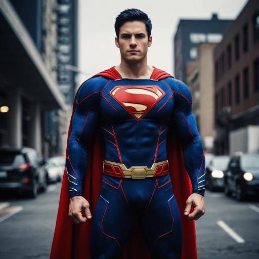 Realistic Male Superhero in Action Pose
