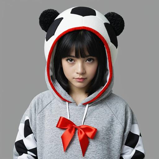 Girl Wearing Plush Soccer Ball Costume Hoodie