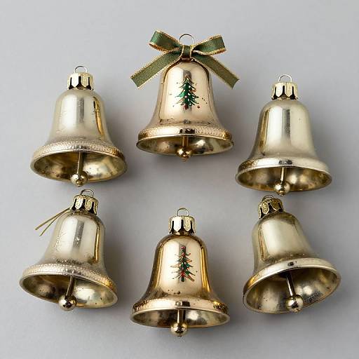 Vintage Christmas Bell Ornaments Set