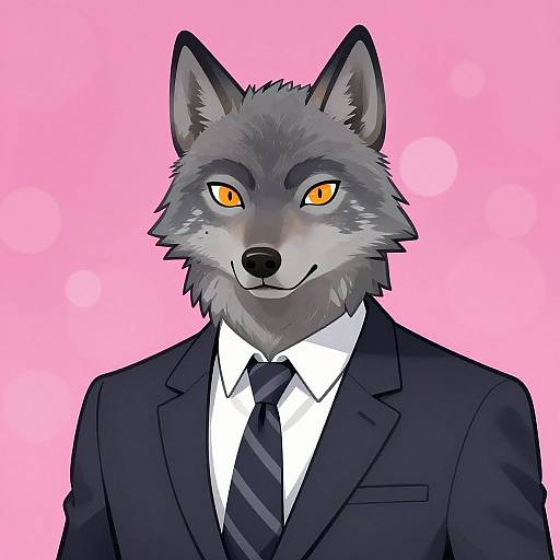 Anthropomorphic Wolf in Business Attire