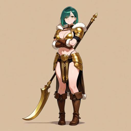 Warrior Maiden with Jade Hair and Glaive Warrior Maiden with Jade Hair and Glaive