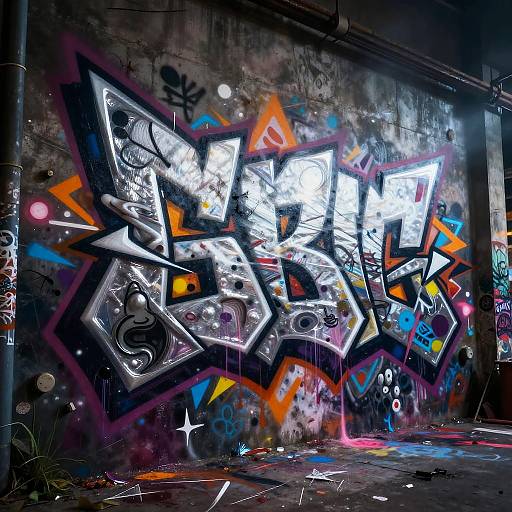 3D Surreal Cyberpunk Graffiti Art