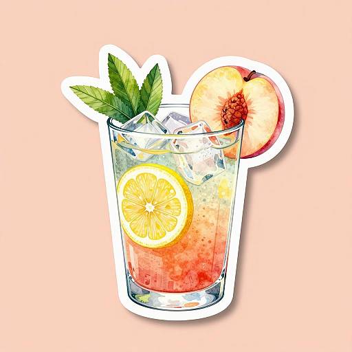 Vibrant Cocktail Illustration for Retro Aesthetics