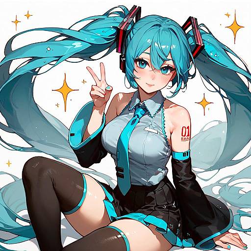 Hatsune Miku: Enchanting Anime Portrait