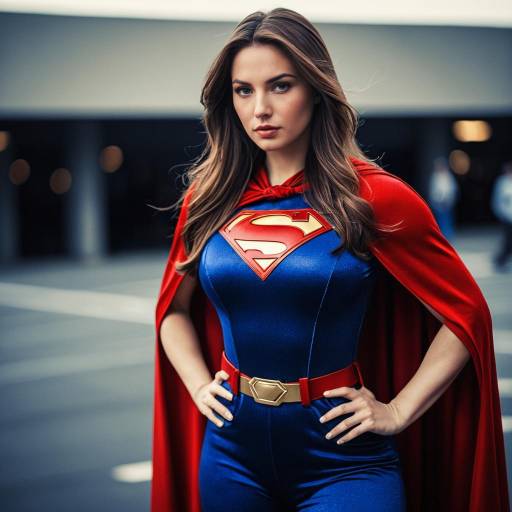 Dynamic Woman Superhero in Jumpsuit