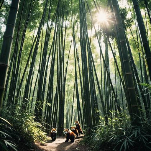 Red Pandas in Bamboo Forest Red Pandas in Bamboo Forest