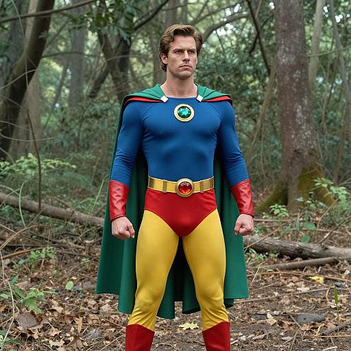 Man in Captain Planet Inspired Superhero Costume