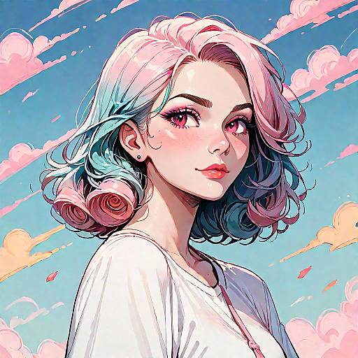 Casual Aurora in Pink Shirt