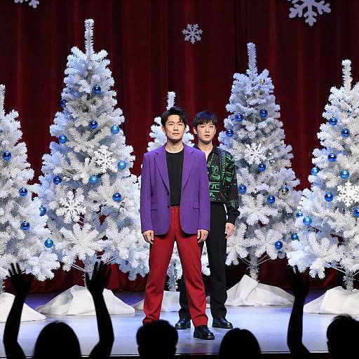 Festive Stage Performance with Christmas Theme