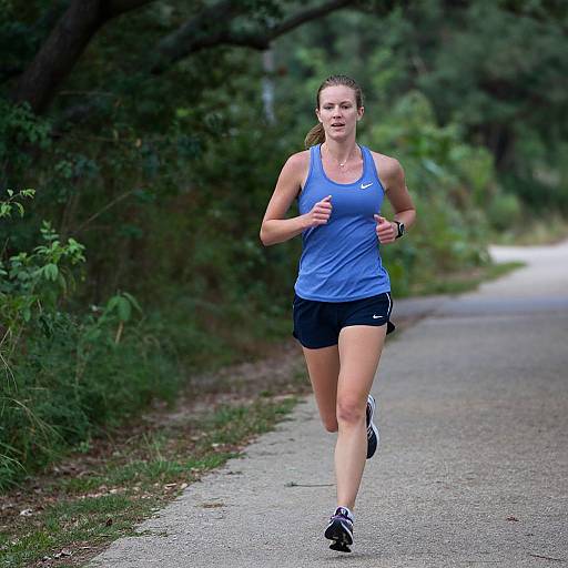 Woman Jogging on Buffalo Bayou Trail