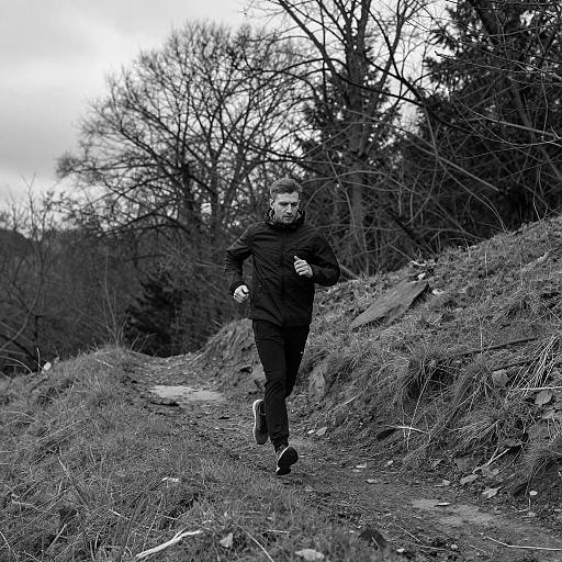 Running Uphill: A Monochrome Capture