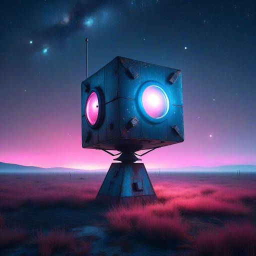 Vintage Sci-Fi Satellite in Starry Field