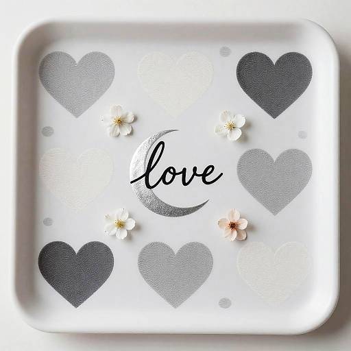 Minimalist Monochrome Romantic Breakfast Tray