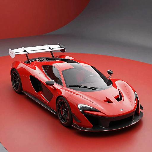 Futuristic Red Sports Car Rendering