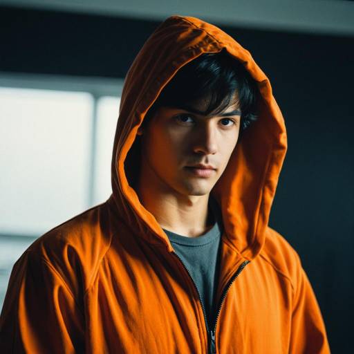 Man in Orange Hoodie