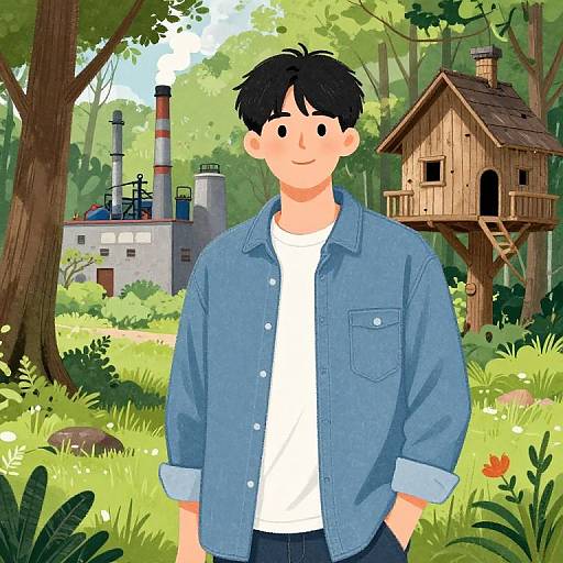 Chambray Style Factory Treehouse Scene