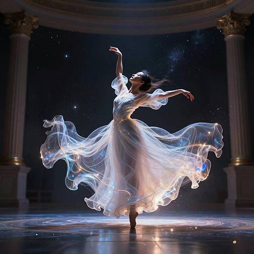 Ethereal Dancer in Cosmic Ballroom