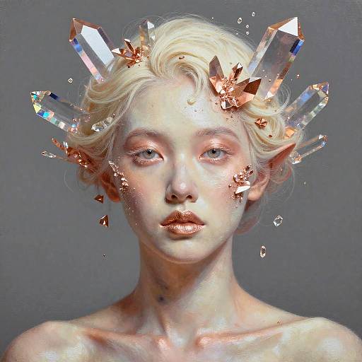 Surreal Woman with Crystalline Hair
