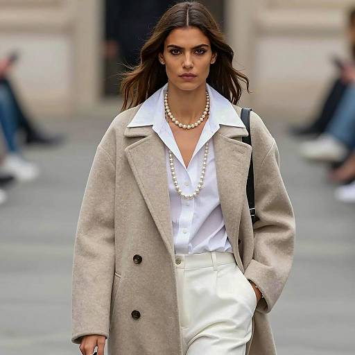 Elegant Model in Beige Coat Portrait