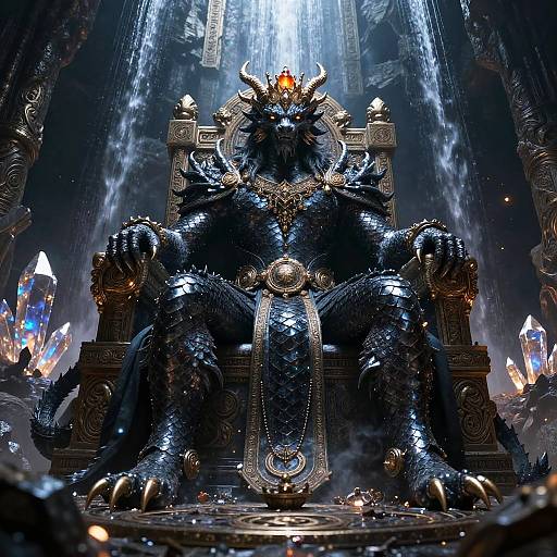 Regal Dragon Lord in Mystical Cavern