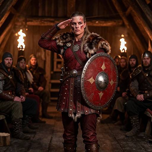 Viking Shieldmaiden in Ritual Gathering