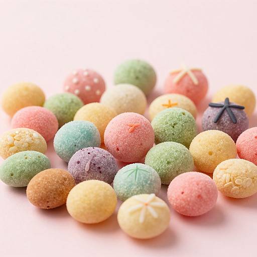 Colorful Hina-arare on Hina Matsuri Display