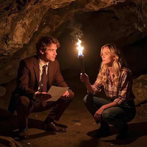 Cave Encounter: Light and Shadows