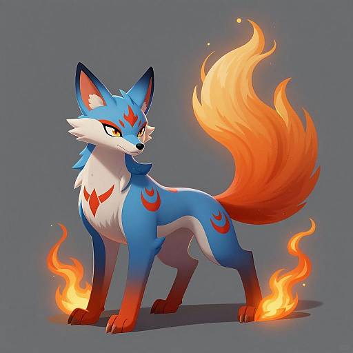 Fiery Fantasy Fox Creature