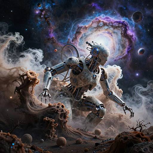 Cybernetic Robot in Biomechanical Cosmic Landscape