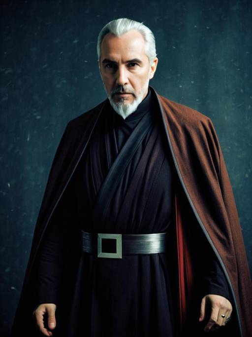 Realistic Man in Count Dooku Cosplay