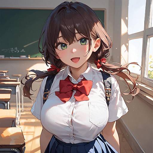 Charming Schoolgirl with Cowboy Flair