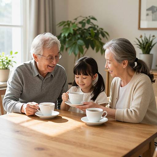 Photograph of an elderly white man with gray hair, glasses, and a gray polo shirt, and a middle-aged white woman with gray hair in a