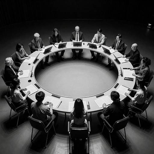 Illuminated Musicians at Conference Table